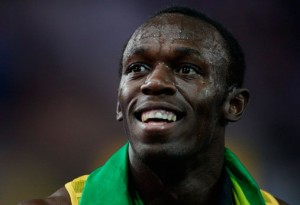 Usain St. Leo Bolt (né le 21 août 1986) est un athlète jamaïcain, spécialiste du sprint, détenteur de trois records du monde : 100 m (9 s 58), 200 m (19 s 19) et 4 x 100 m (37 s 10).