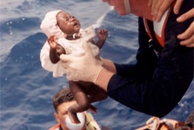 Bébé haitien trouvé sur un bateau
