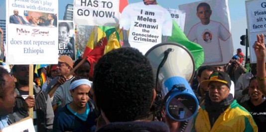 Manifestion contre Meles Zenawi à Londres