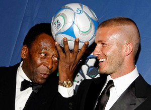 Pelé et David Beckham