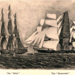 Capture d'un navire négrier, le Emanuela, par un bâtiment de la Royal Navy, le HMS Brisk.