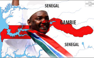 Exilé, le 19 janvier 2017, Adama Barrow prête serment pour sa présidence à l'ambassade de Gambie à Dakar au Sénégal.